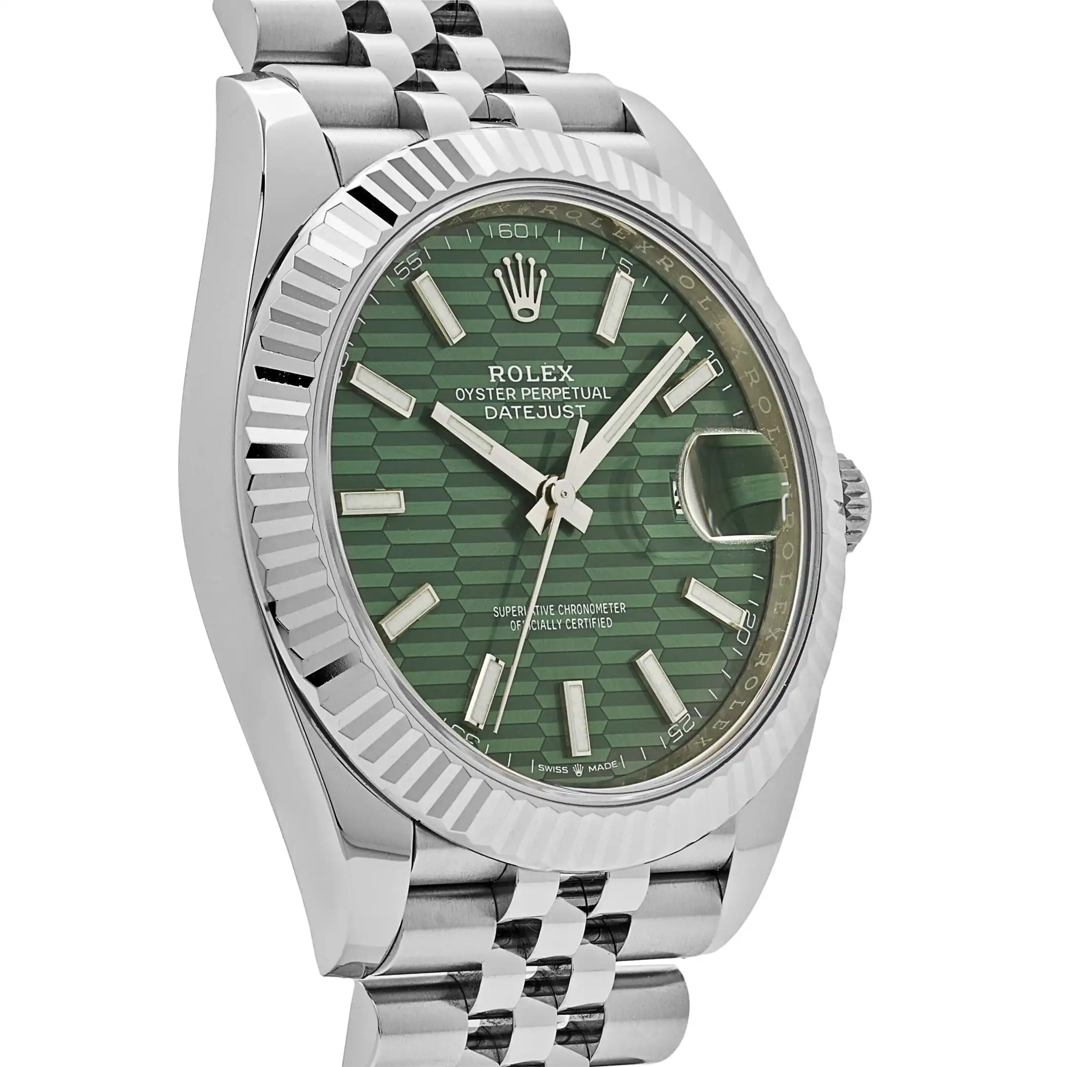 Rolex Datejust Replica 126334 Stainless Steel Fluted Motif Green Dial Jubilee - Image 3