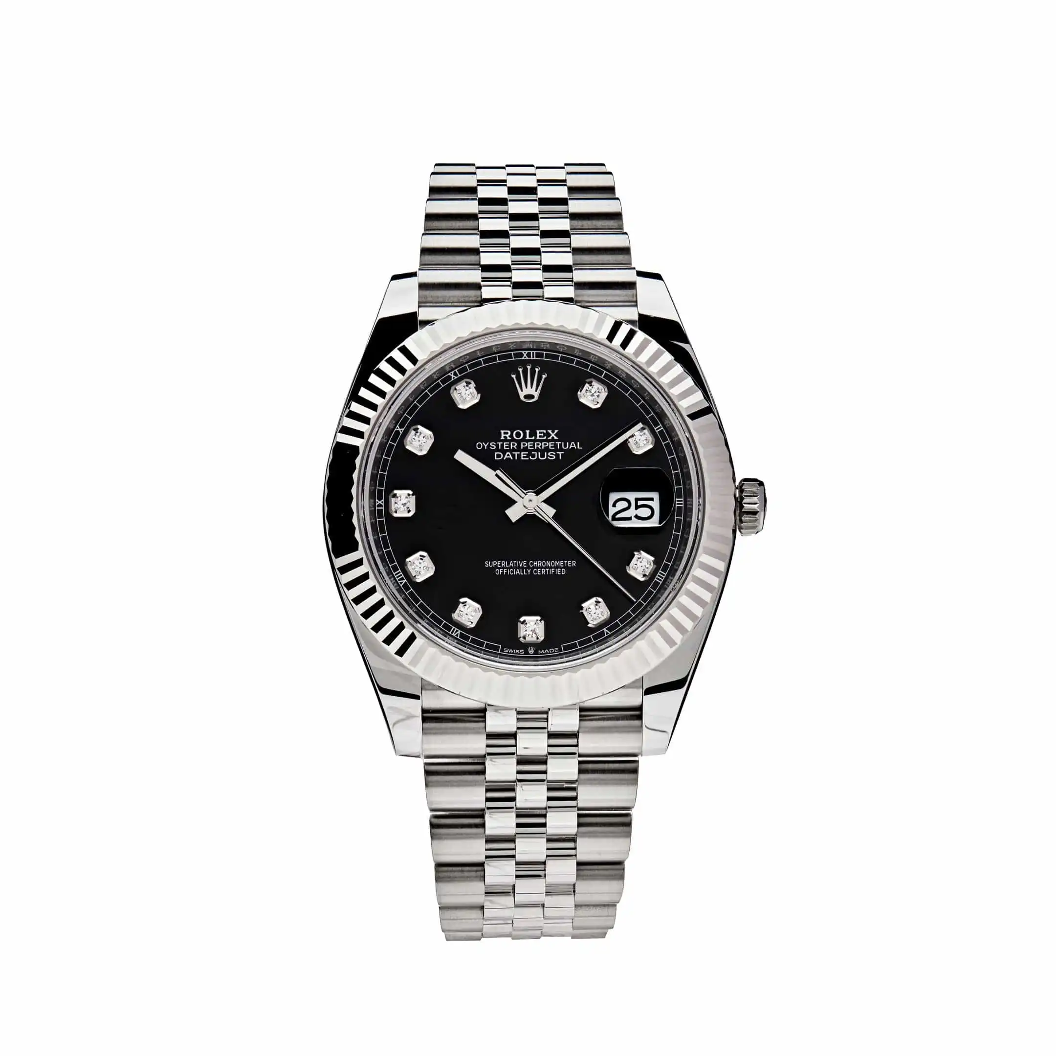 Rolex Datejust Replica 126334 Stainless Steel Black Diamond Dial Jubilee