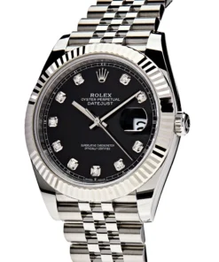 Alternative view of Rolex Datejust Replica 126334 Stainless Steel Black Diamond Dial Jubilee