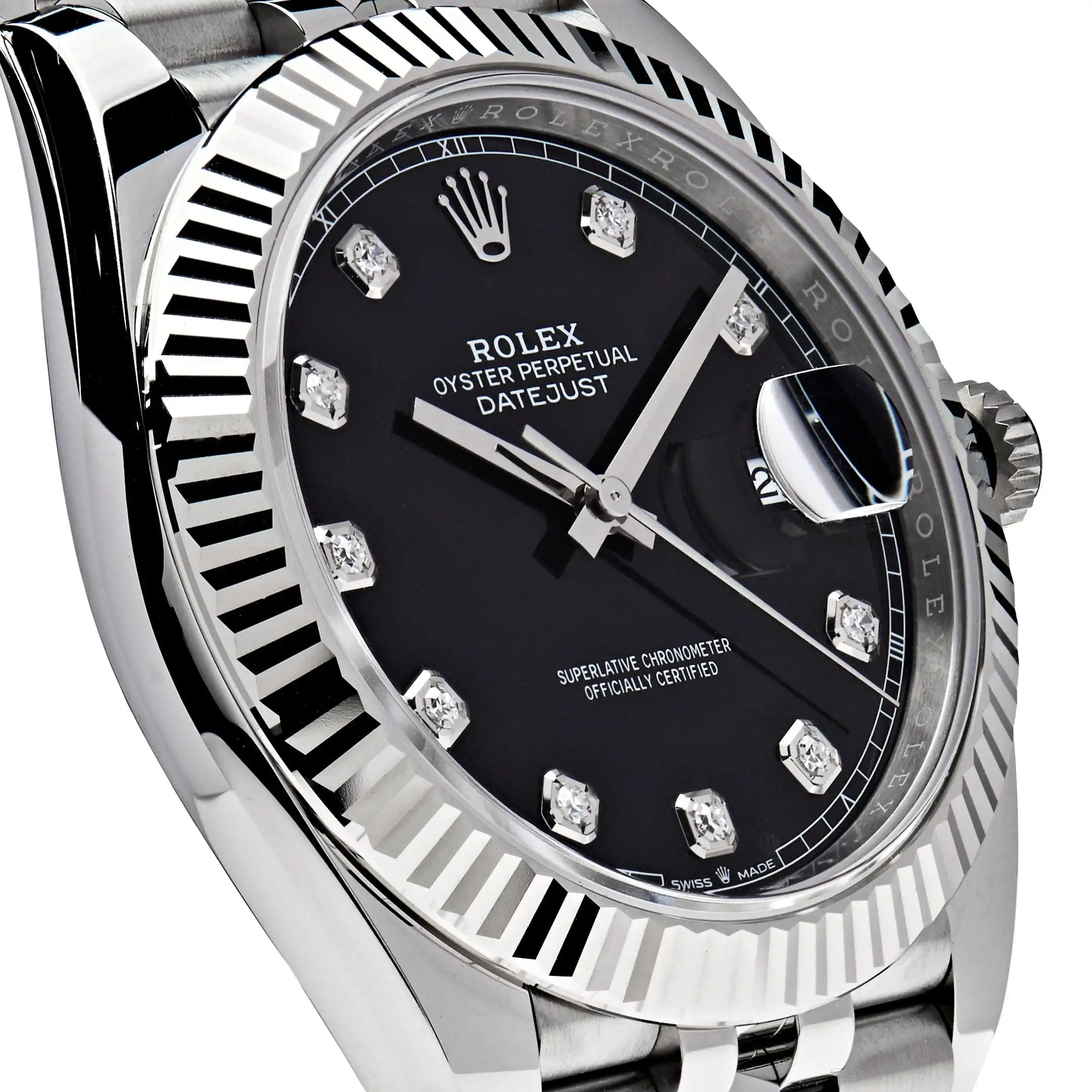Rolex Datejust Replica 126334 Stainless Steel Black Diamond Dial Jubilee - Image 3