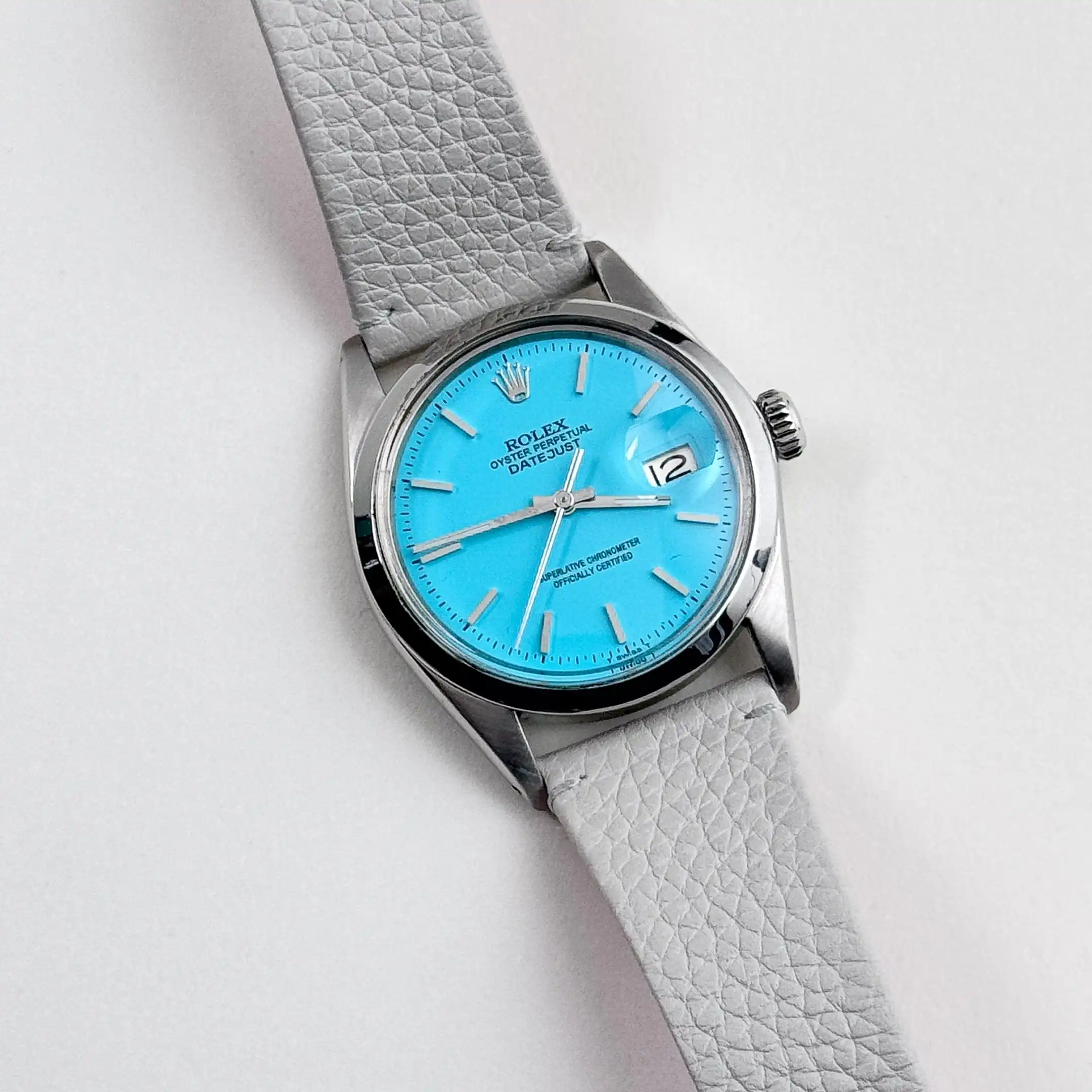 Rolex Datejust Replica 16000 Stainless Steel Aftermarket Turquoise Dial - Image 4