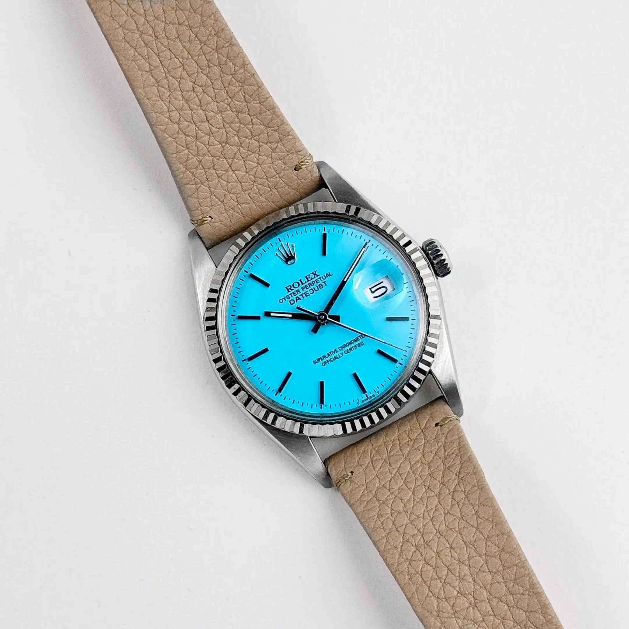 Rolex Datejust Replica 16014 Stainless Steel Aftermarket Turquoise Dial - Image 4