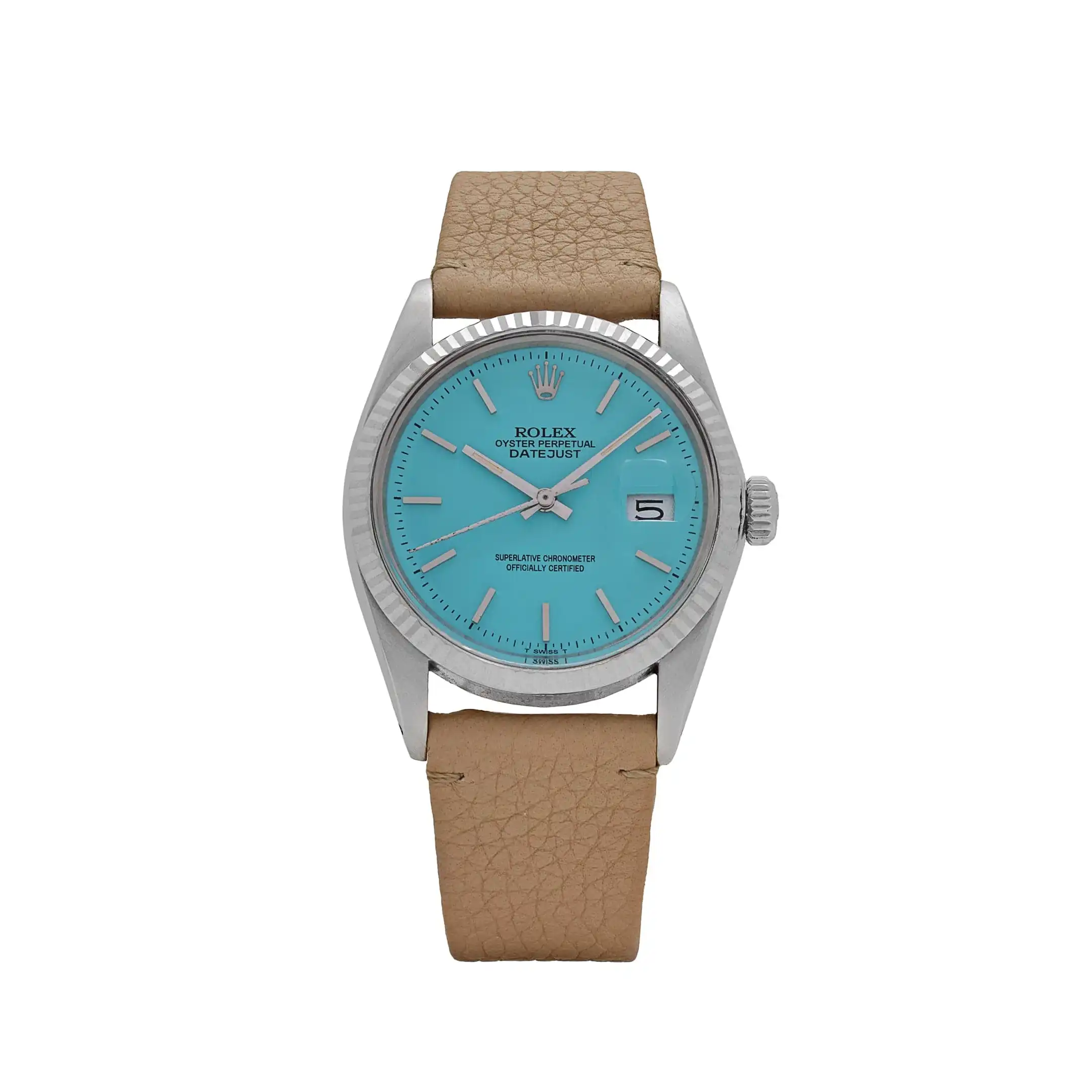 Rolex Datejust Replica 16014 Stainless Steel Aftermarket Turquoise Dial