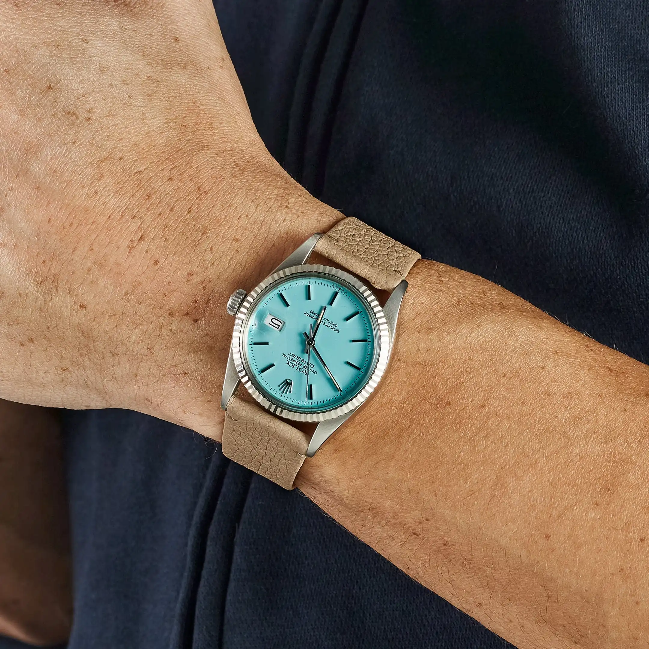 Rolex Datejust Replica 16014 Stainless Steel Aftermarket Turquoise Dial - Image 3