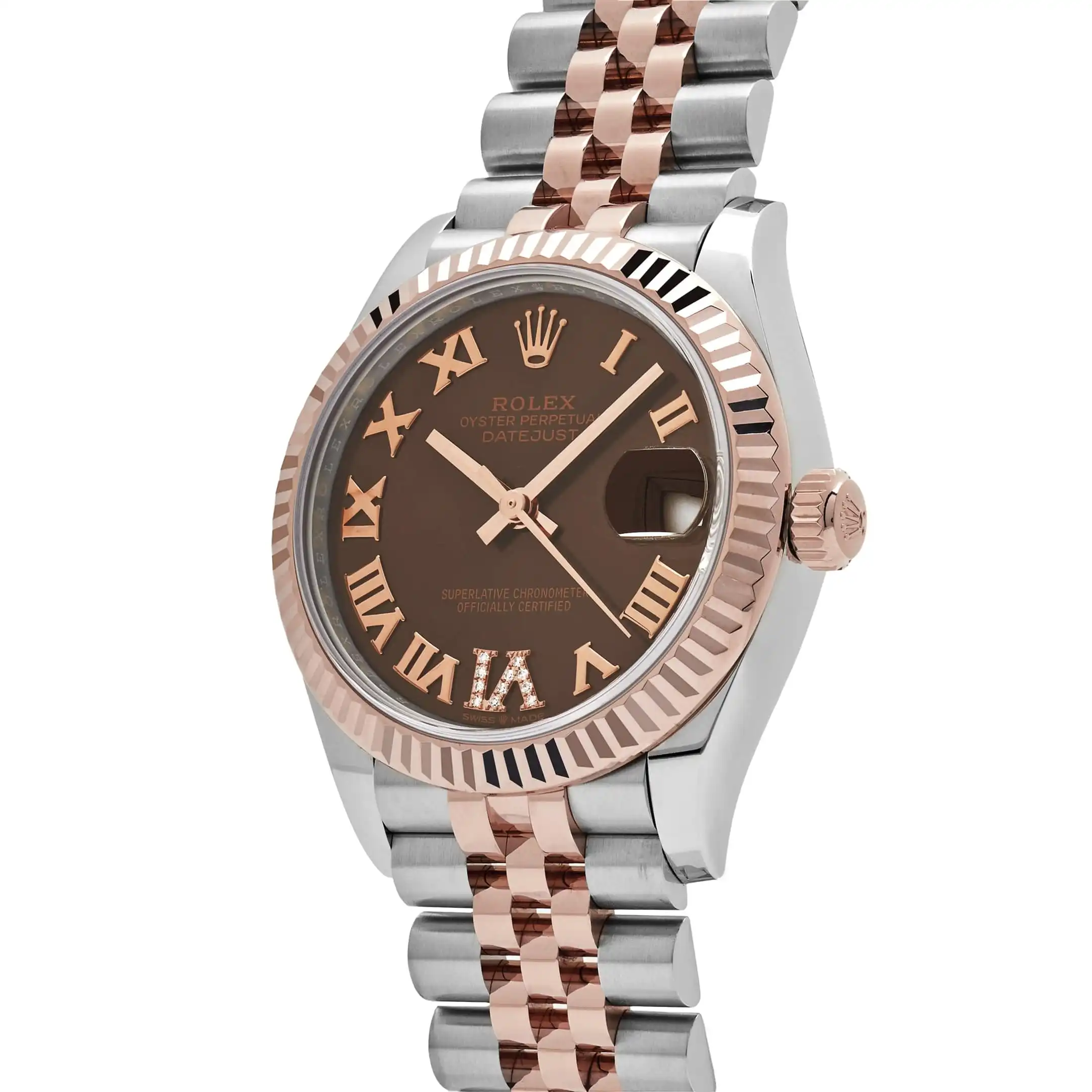 Rolex Datejust Replica 278271 ‘Ladies’ Rose Gold Stainless Steel Roman Chocolate Dial Jubilee - Image 3