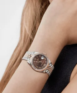 Alternative view of Rolex Datejust Replica 278271 ‘Ladies’ Rose Gold Stainless Steel Roman Chocolate Dial Jubilee