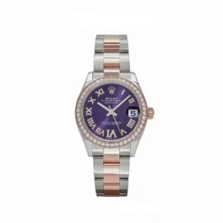 Rolex Datejust Replica 278381RBR ‘Ladies’ Stainless Steel Rose Gold Aubergine Purple Dial Diamond Bezel Oyster
