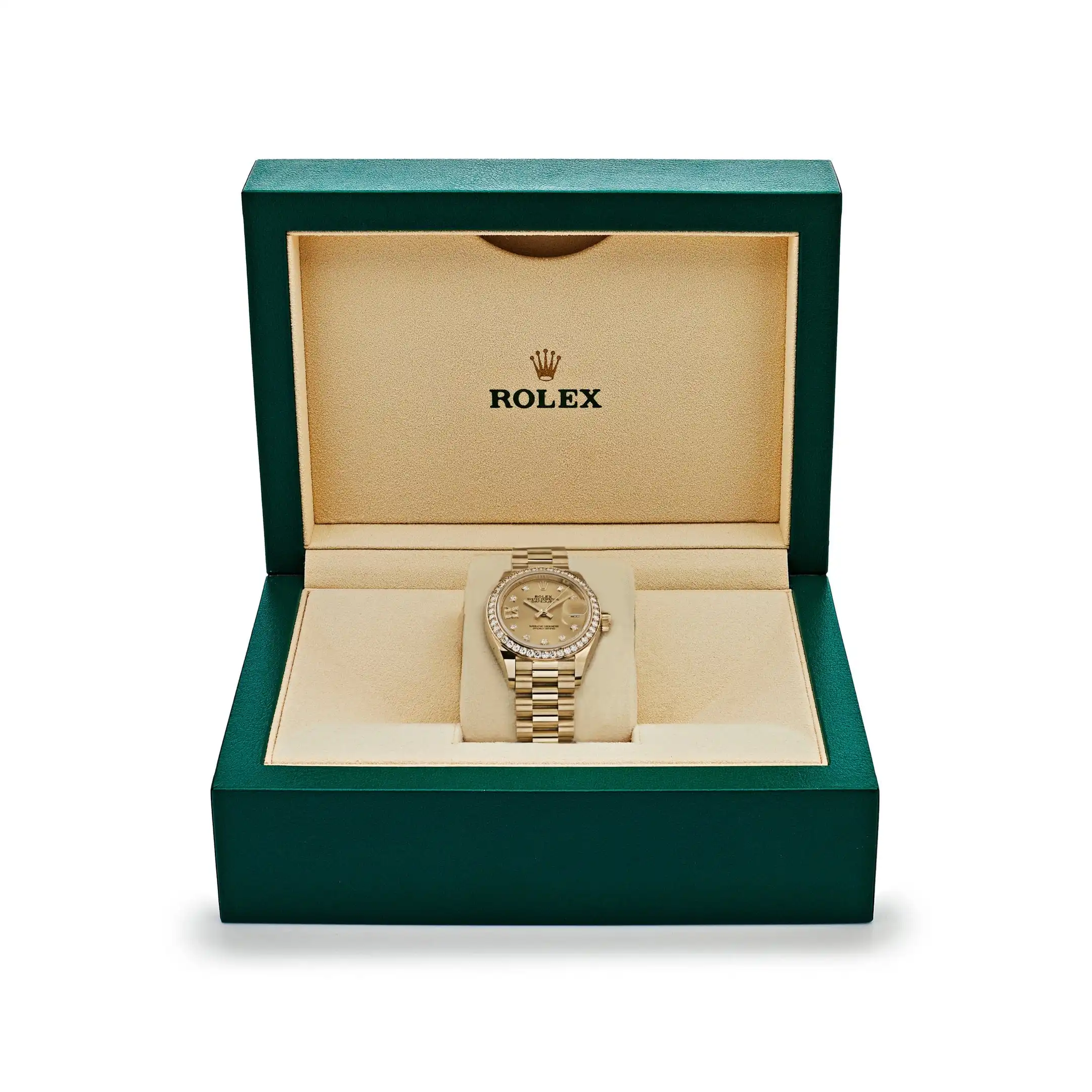 Rolex Datejust Replica 279138RBR ‘Ladies’ Yellow Gold Champagne Diamond Dial President - Image 7