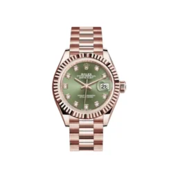 Rolex Datejust Replica 279175 ‘Ladies’ Rose Gold Olive Diamond Dial