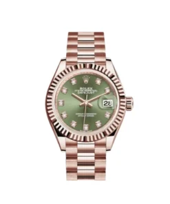 Rolex Datejust Replica 279175 ‘Ladies’ Rose Gold Olive Diamond Dial