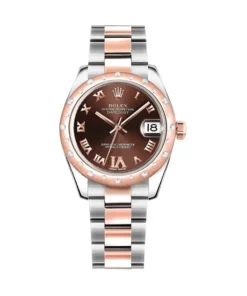 Rolex Datejust Replica 178341 Ladies Rose Gold Stainless Steel Chocolate Dia