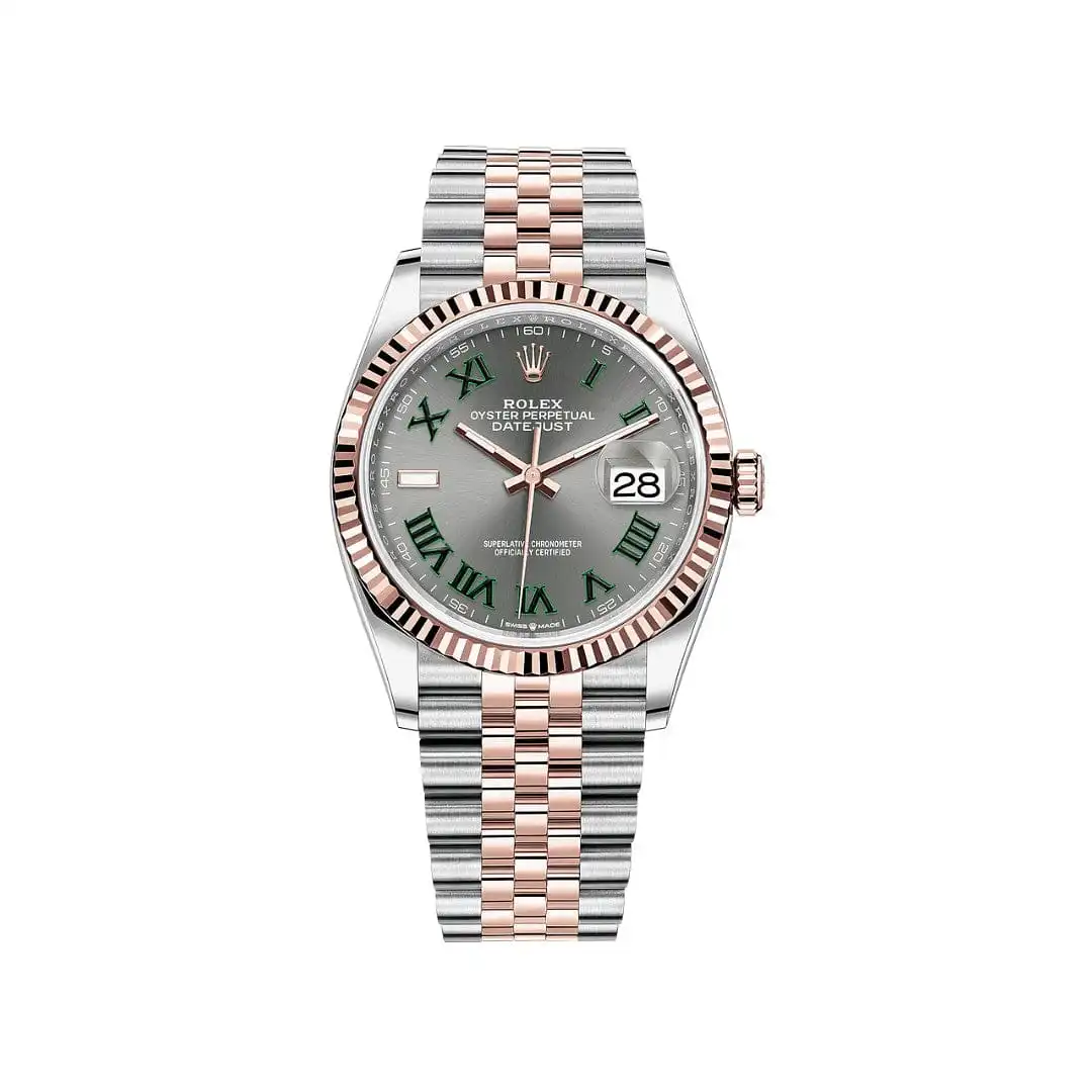 Rolex Datejust Replica 126231 Wimbledon Stainless Steel Rose Gold Slate Dial