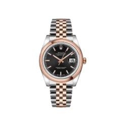Rolex Datejust Replica 116201 Stainless Steel Rose Gold Black Dial