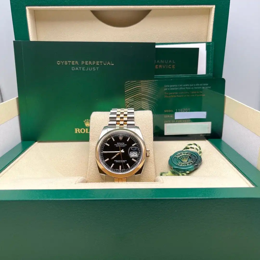 Rolex Datejust Replica 116201 Stainless Steel Rose Gold Black Dial - Image 7