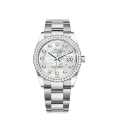 Rolex Datejust Replica 126284RBR Stainless Steel White Gold Mother of Pearl Di
