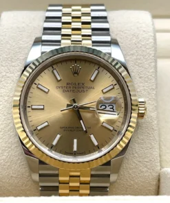 Alternative view of Rolex Datejust Replica 126233 Stainless Steel Yellow Gold Champagne Dial Jubil