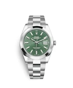 Rolex Datejust Replica 126300 Stainless Steel Green Fluted-Motif Dial Oyster