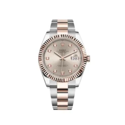 Rolex Datejust Replica 126331 Rose Gold Stainless Steel Sundust Diamond Dial