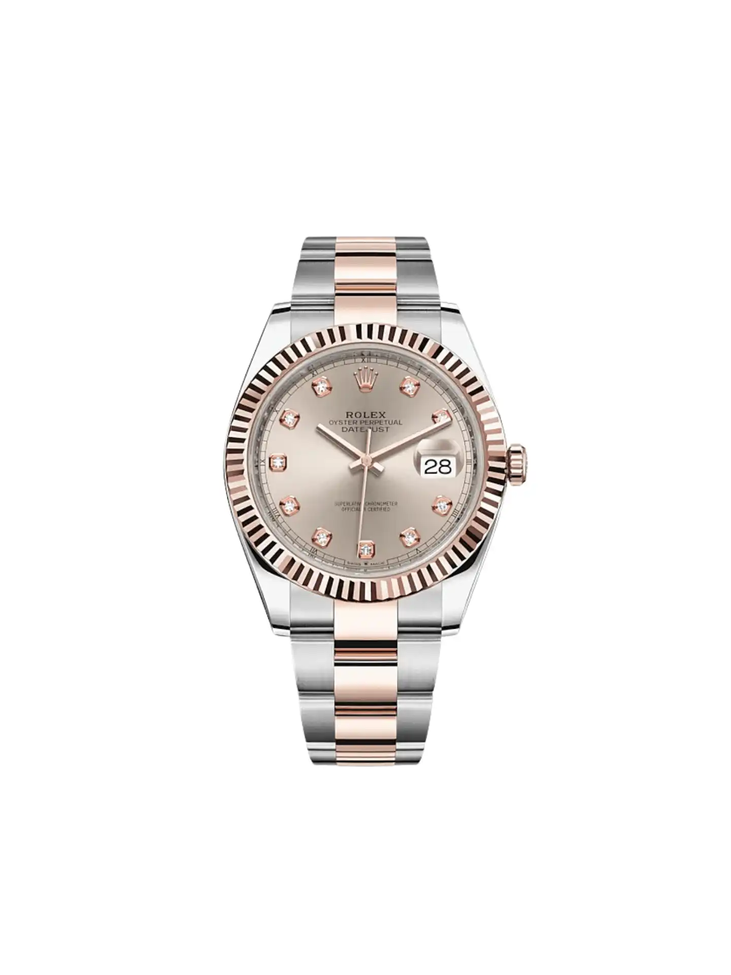 Rolex Datejust Replica 126331 Rose Gold Stainless Steel Sundust Diamond Dial