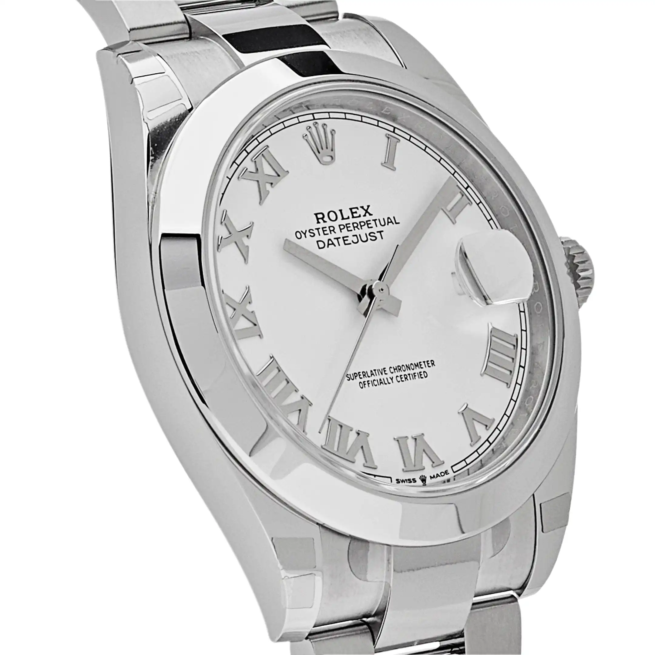 Rolex Datejust Replica 126300 Stainless Steel White Roman Dial Oyster - Image 3