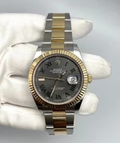 Alternative view of Rolex Datejust Replica 126333 Yellow Gold Stainless Steel Slate/Green Roman Di