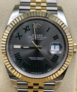 Alternative view of Rolex Datejust Replica 126333 Wimbledon Yellow Gold Stainless Steel Slate Ju