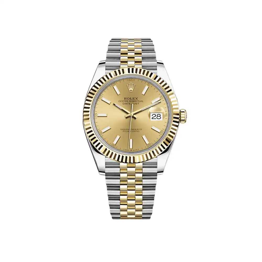 Rolex Datejust Replica 126333 Yellow Gold Stainless Steel Champagne Dial Jubilee