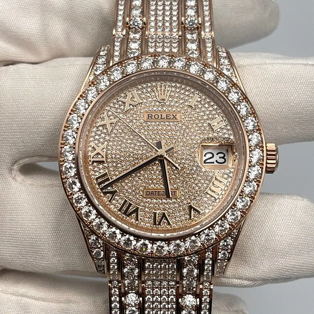 Rolex Datejust Replica Pearlmaster 86405RBR Diamond Paved - Image 4