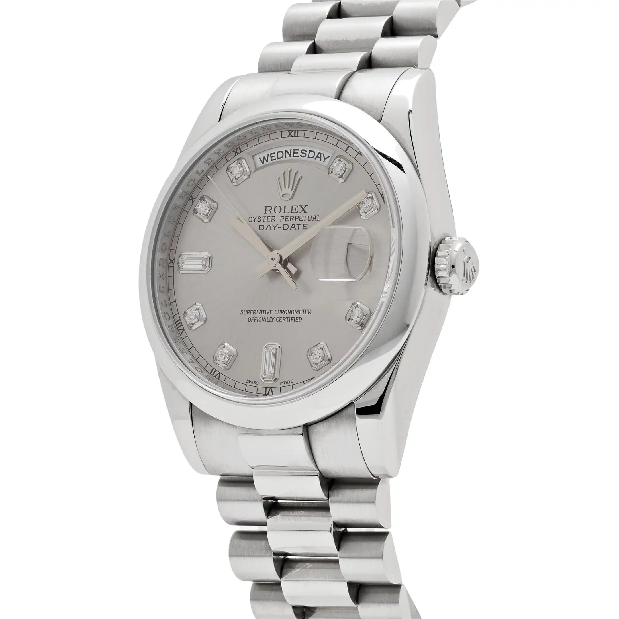 Replica Rolex Day-Date 鈦?18206 Platinum Silver Diamond Dial - Image 3