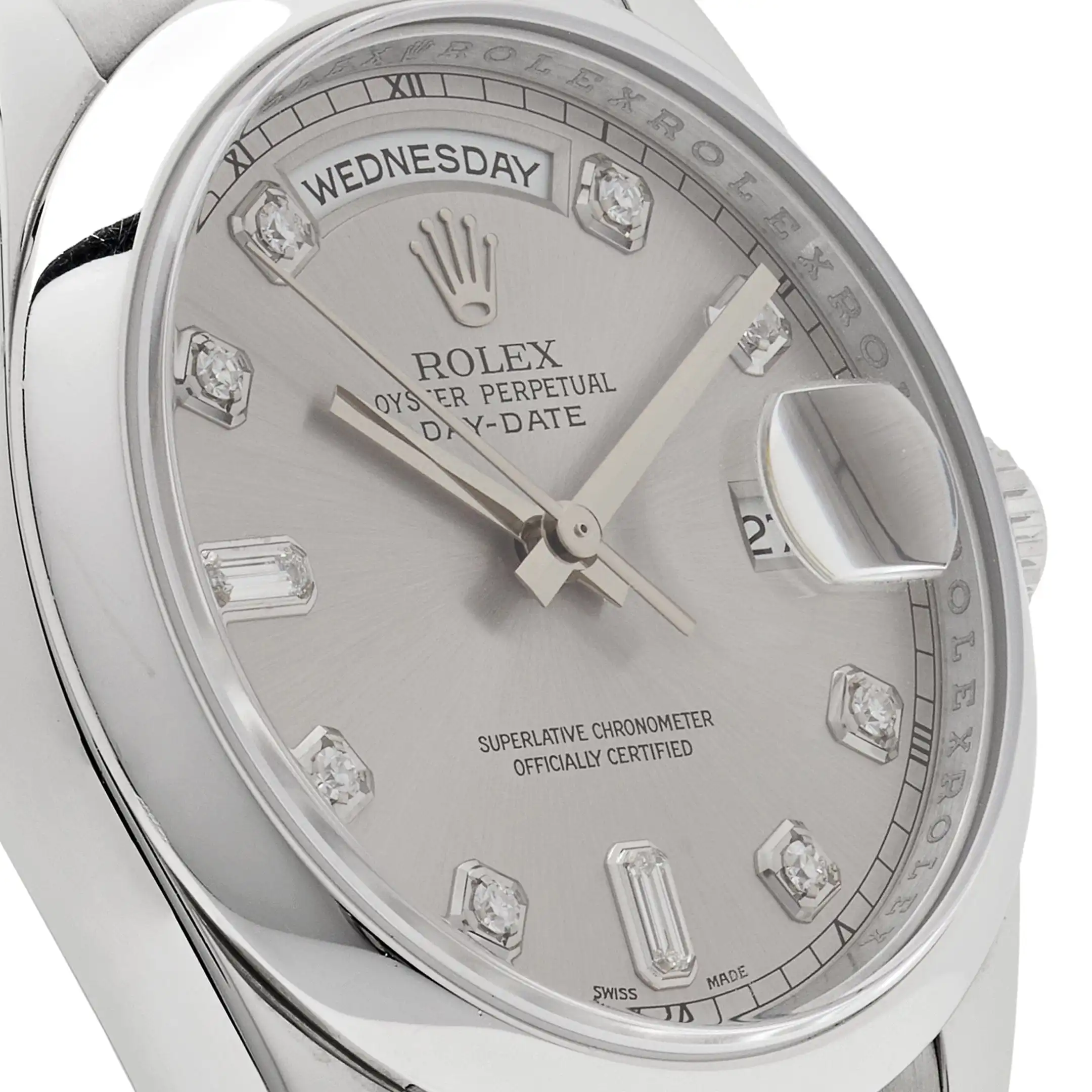 Replica Rolex Day-Date 鈦?18206 Platinum Silver Diamond Dial - Image 4