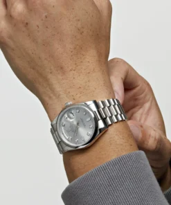 Alternative view of Replica Rolex Day-Date 鈦?18206 Platinum Silver Diamond Dial