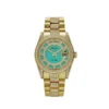 Replica Rolex Day-Date 118388 Yellow Gold Jade Green Dial Diamond Pave Carous