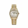 Replica Rolex Day-Date 118388 Yellow Gold White Mother of Pearl Dial Diamond Bezel