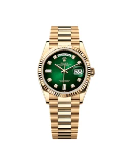 Replica Rolex Day-Date 128238 Yellow Gold Green Diamond Dial