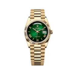 Replica Rolex Day-Date 128238 Yellow Gold Green Ombre Roman Numeral Dial