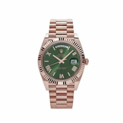 Replica Rolex Day-Date 228235  Rose Gold Olive Green Dial