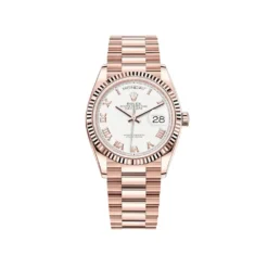 Replica Rolex Day-Date 128235 Rose Gold White Dial