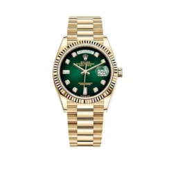 Replica Rolex Day-Date 128238 Yellow Gold Green Ombre Diamond Dial