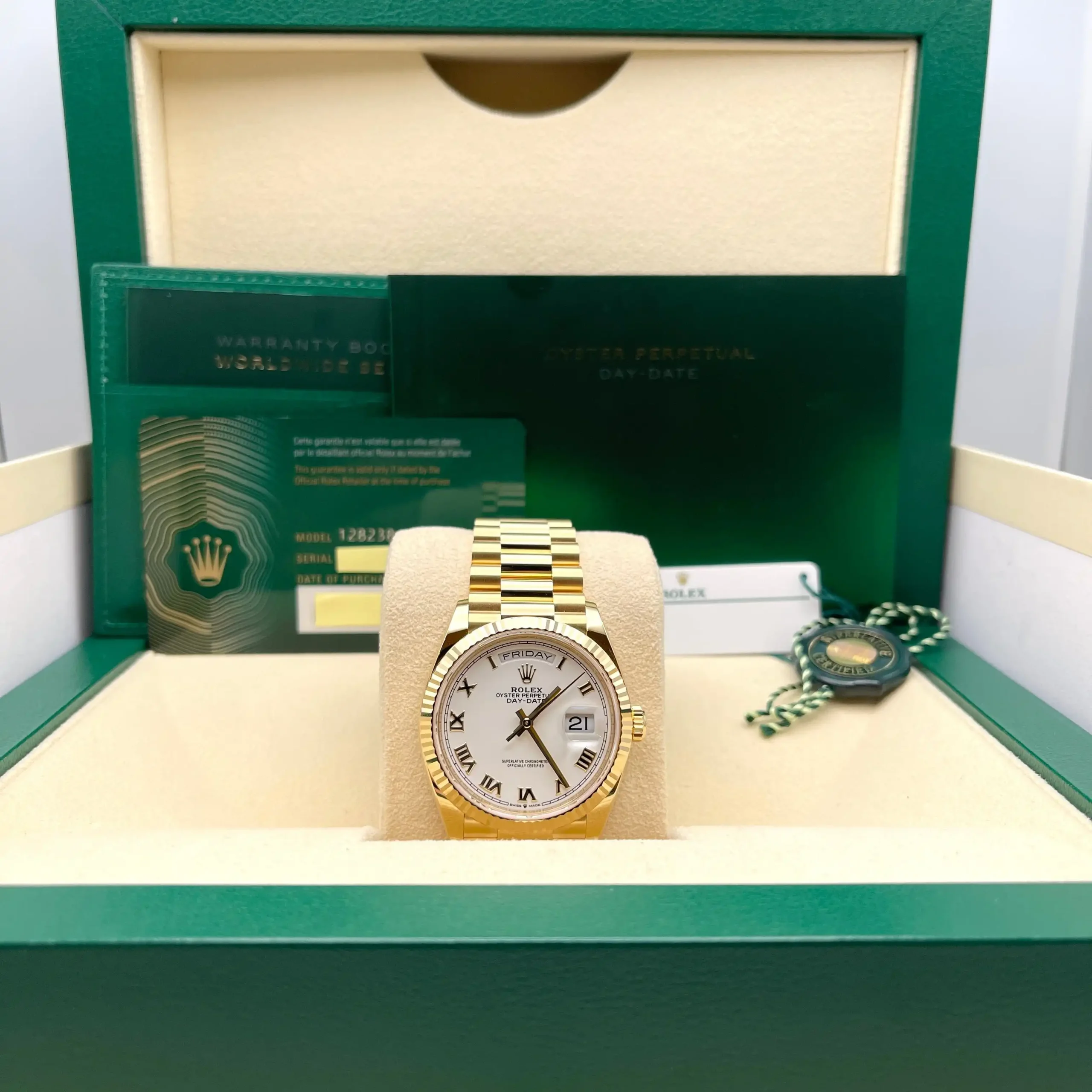 Replica Rolex Day-Date 128238 Yellow Gold White Dial - Image 7
