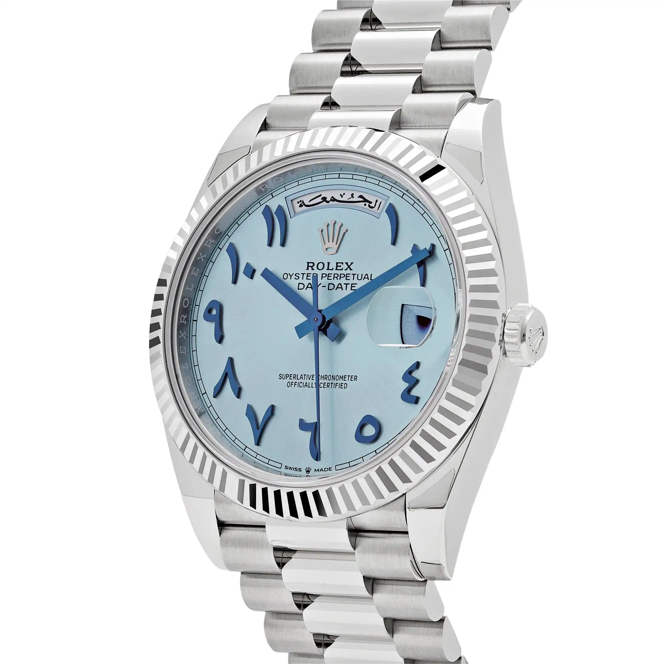 Replica Rolex Day-Date 228236 Platinum Ice Blue Arabic Dial - Image 3