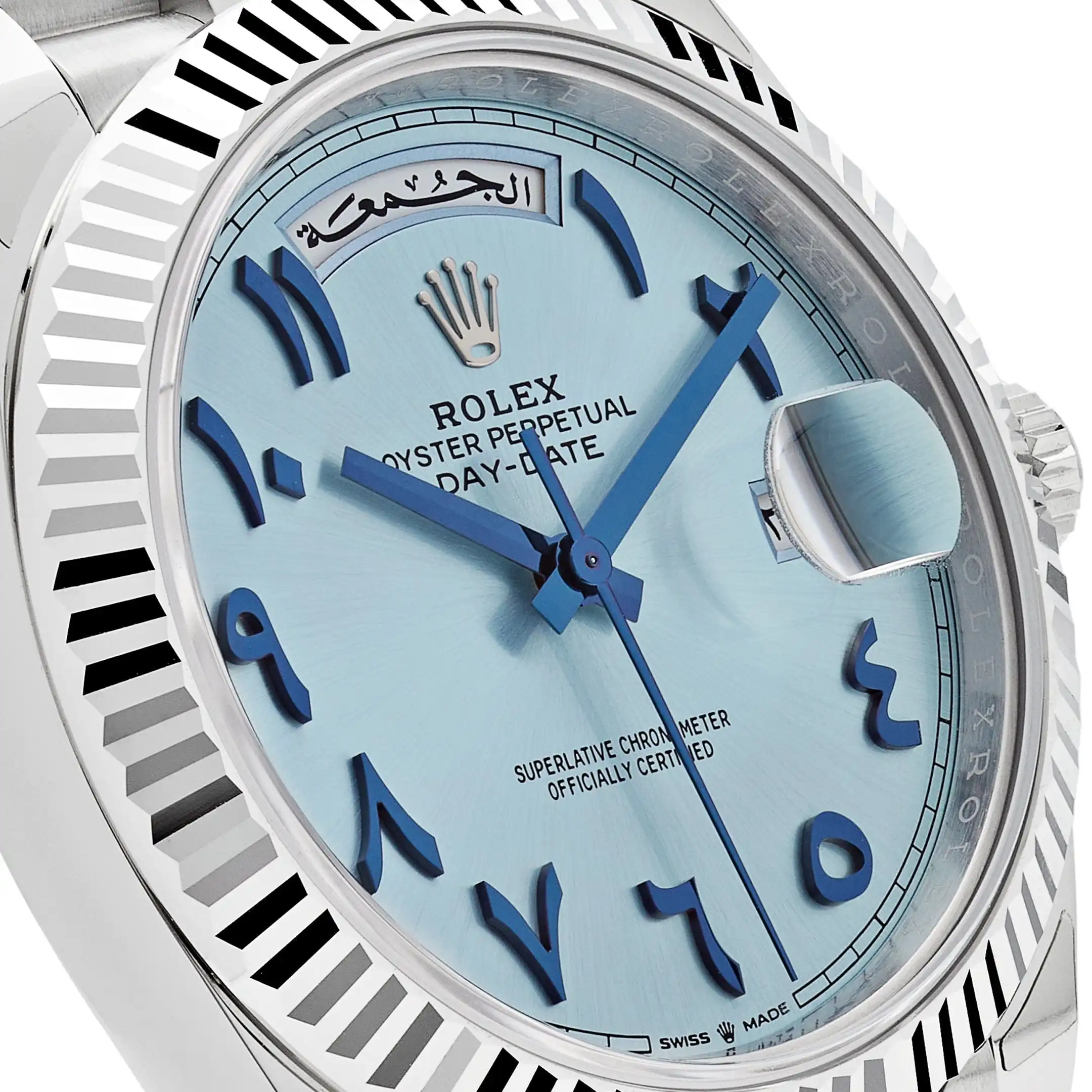 Replica Rolex Day-Date 228236 Platinum Ice Blue Arabic Dial - Image 5