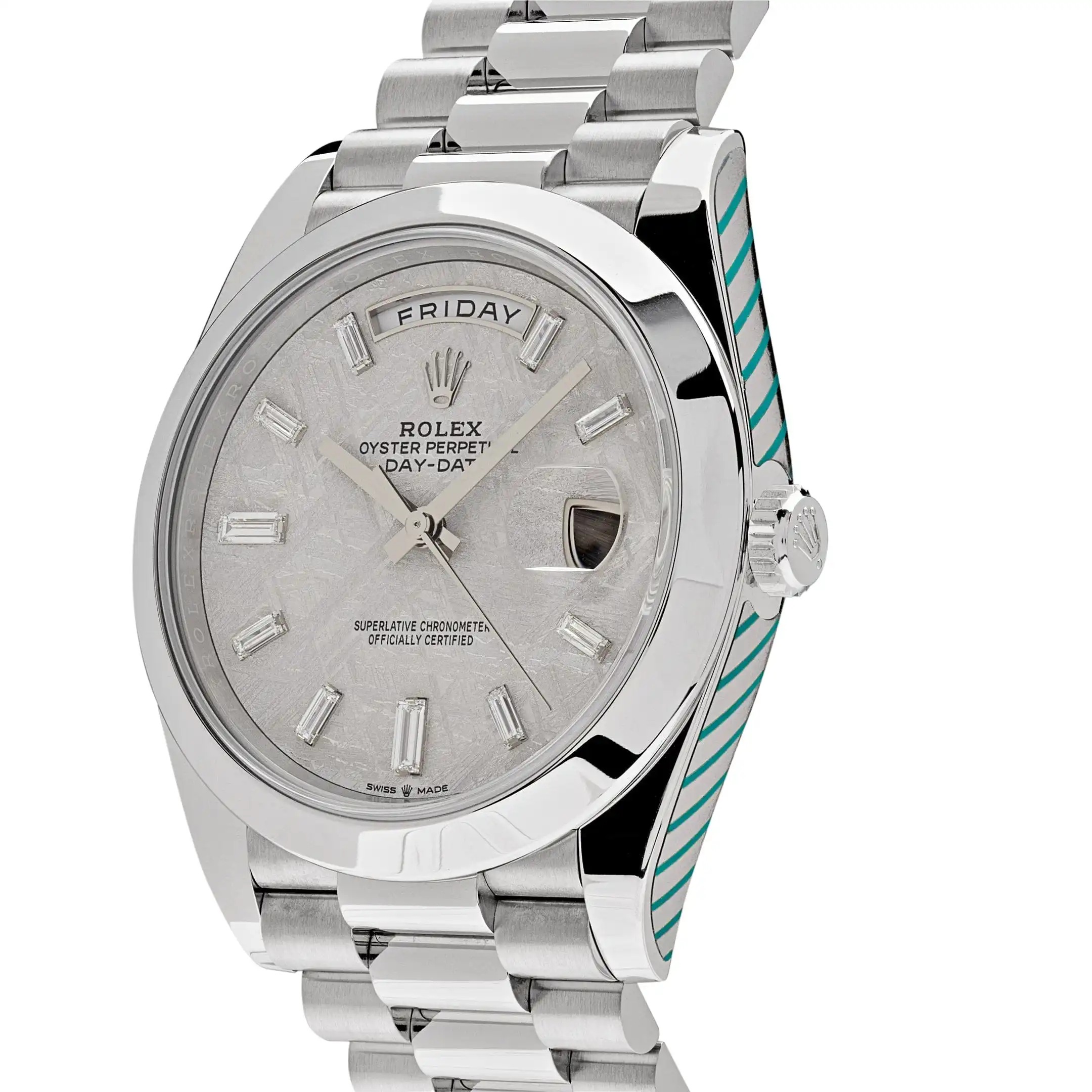 Replica Rolex Day-Date 228206 Platinum Meteorite Diamond Dial - Image 3