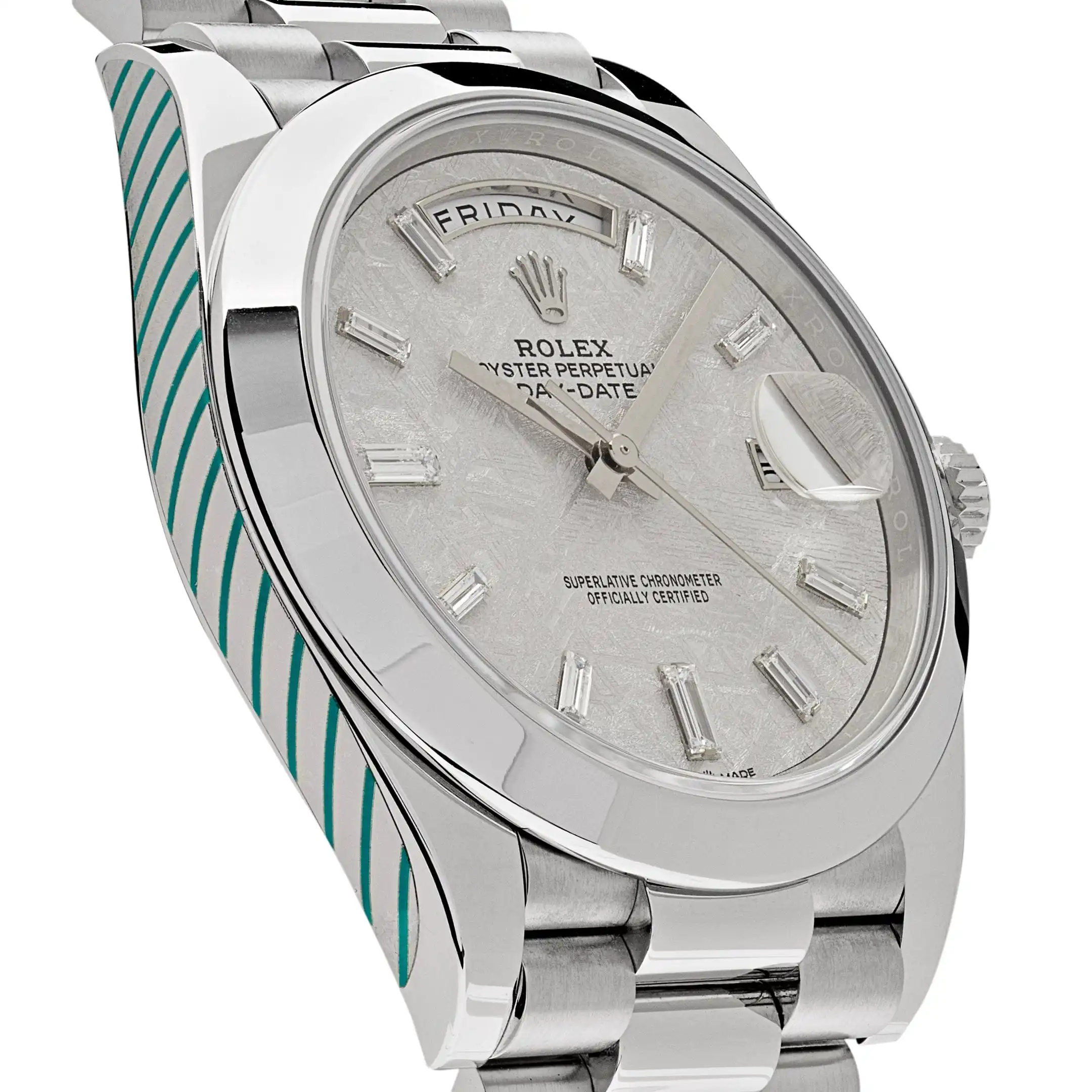 Replica Rolex Day-Date 228206 Platinum Meteorite Diamond Dial - Image 4