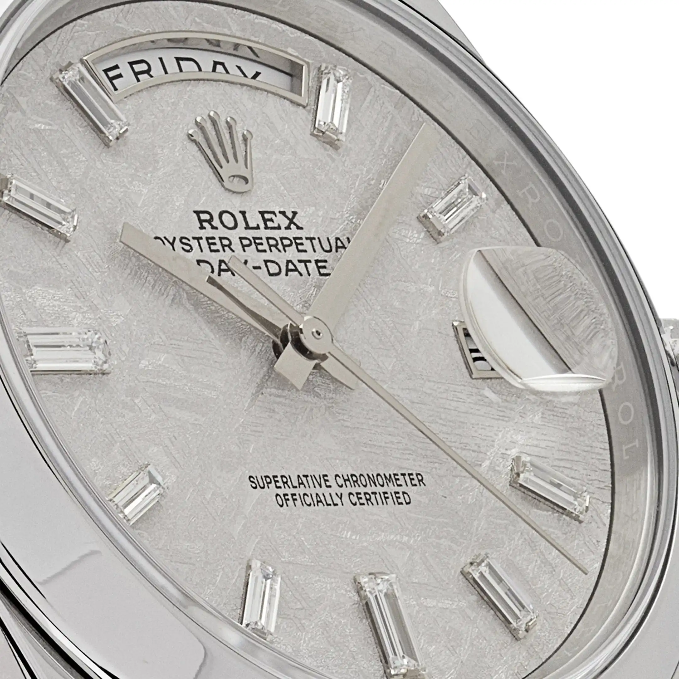 Replica Rolex Day-Date 228206 Platinum Meteorite Diamond Dial - Image 6