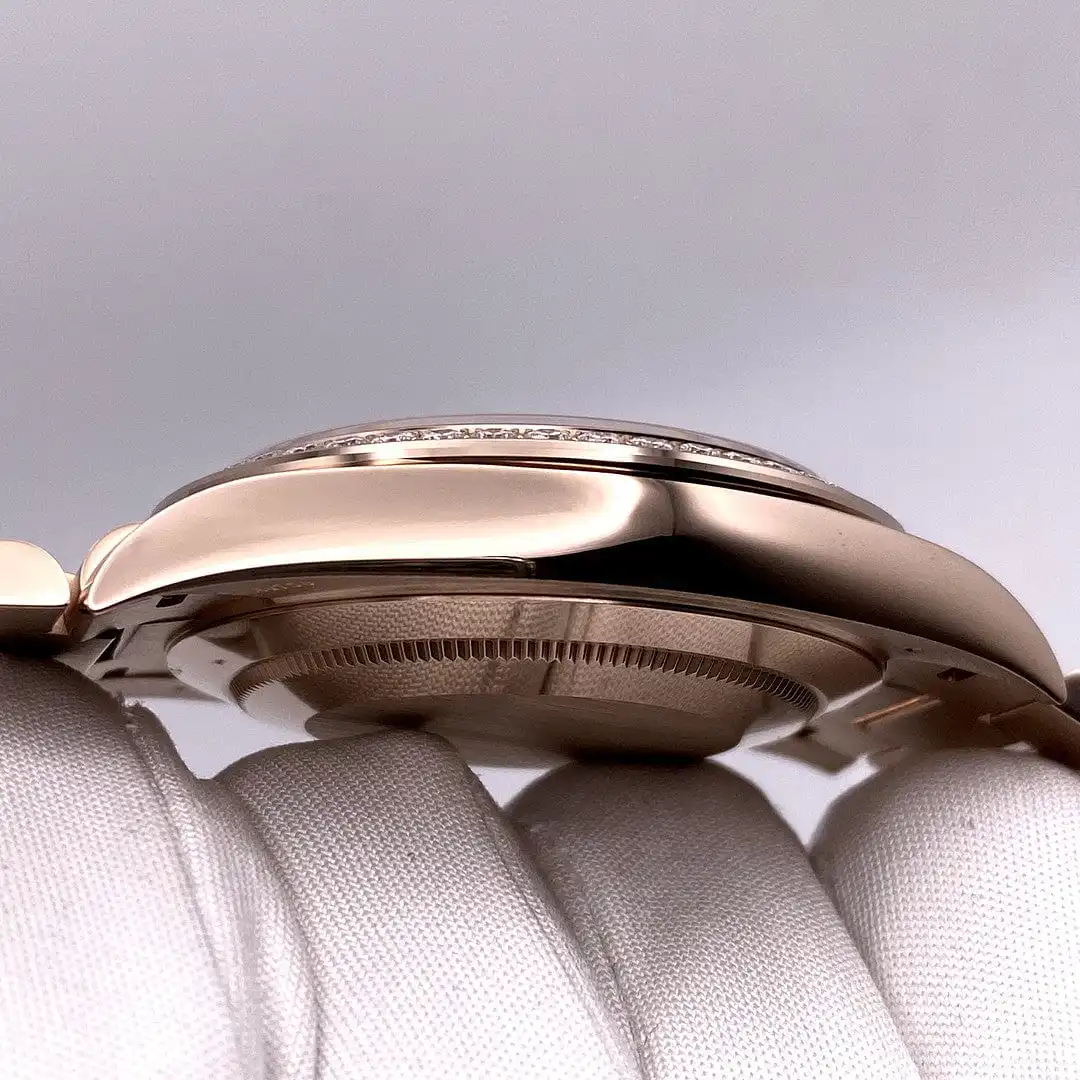 Replica Rolex Day-Date 228345RBR Rose Gold Diamond Bezel Chocolate Dial - Image 5