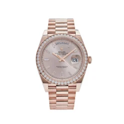 Replica Rolex Day-Date 228345RBR Rose Gold Diamond Bezel Sundust Diamond Dial