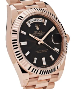 Alternative view of Replica Rolex Day-Date 228235 Rose Gold Eisenkiesel Diamond Dial