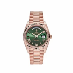 Replica Rolex Day-Date 228235 Rose Gold Olive Green Dial