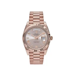 Replica Rolex Day-Date 228235 Rose Gold Sundust Roman Dial