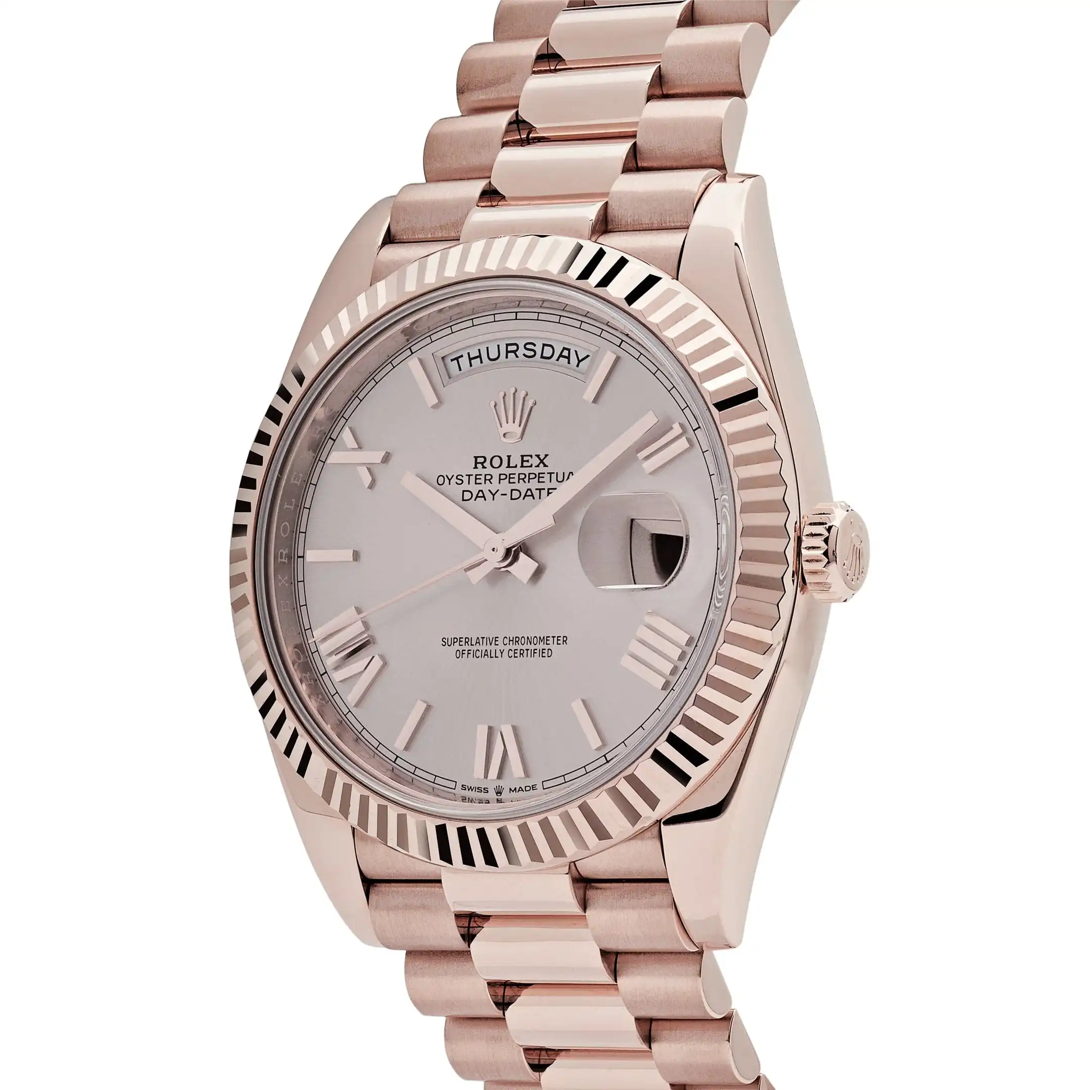 Replica Rolex Day-Date 228235 Rose Gold Sundust Roman Dial - Image 3